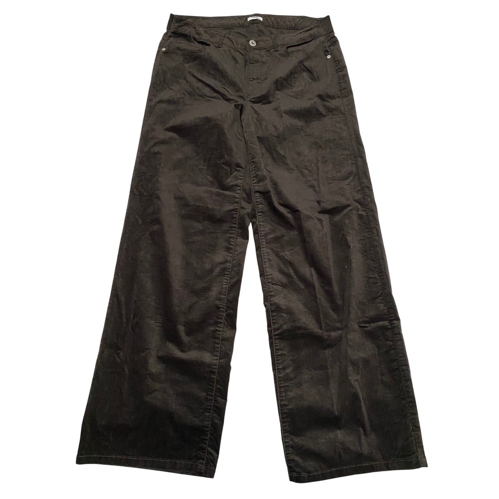 J Jill Velvet Wide Straight Leg Pants Dark Brown 16 Old Money Heritage Academia